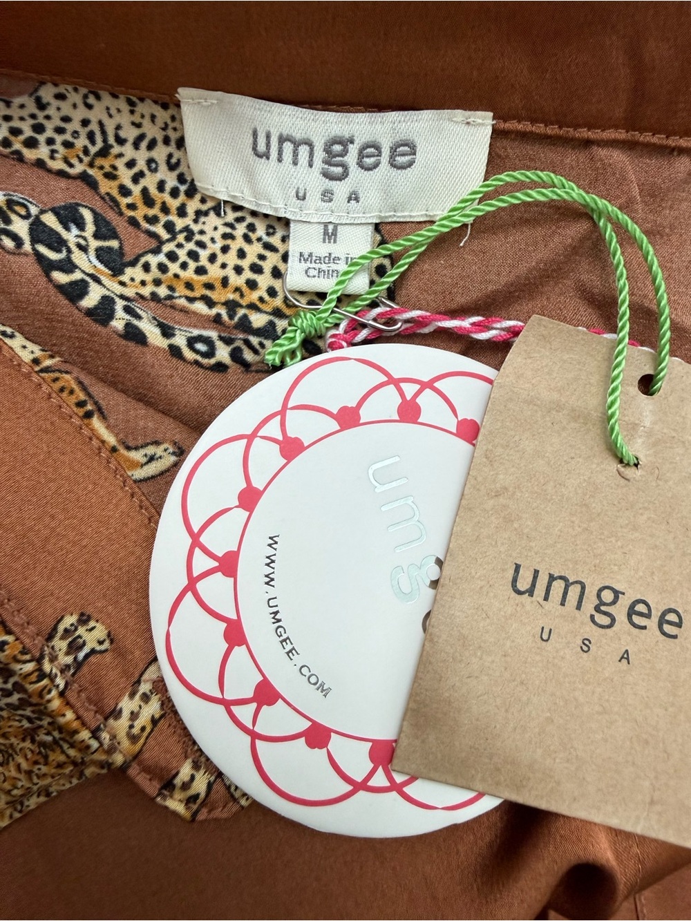 NWT Umgee Leopard Print Tunic Dress Roll Tab Sleeves - Picture 8 of 9